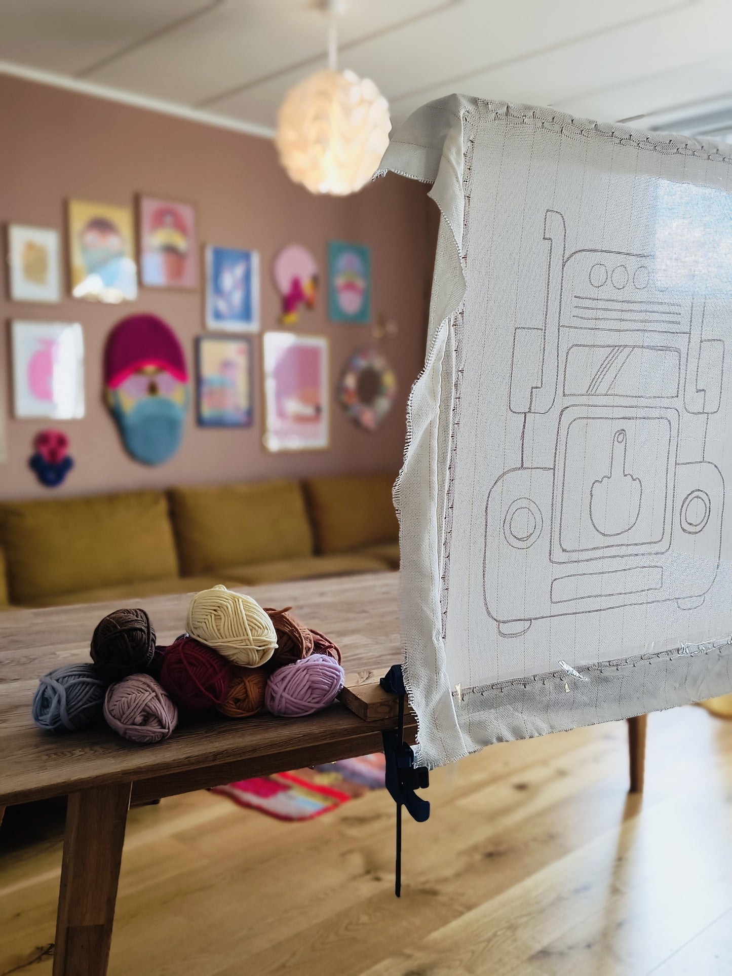 Håndtuftet ikoniske Truckzy tæpper - Vælg dine egne farver