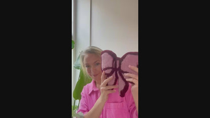 Knæk Cancer sløjfe - Håndlavet vægtæppe