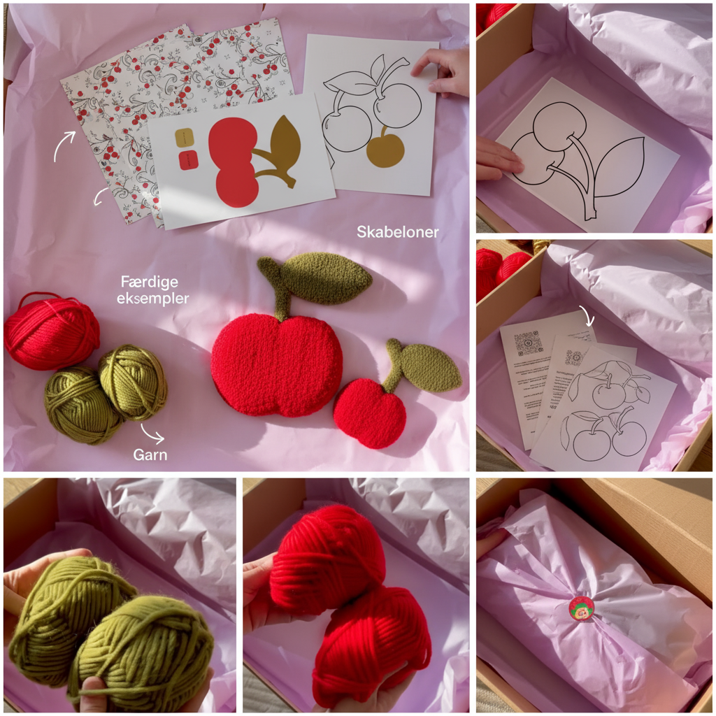 Tuftingpakke med kirsebær mockup